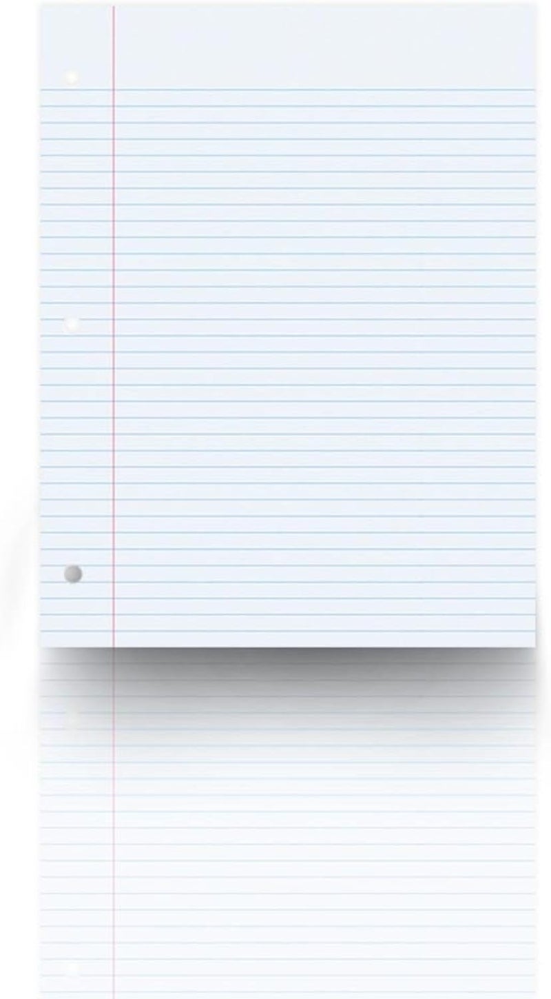 School Smart 3-Hole Punched Filler Paper w/Red Margin, 8-1/2 x 11 Inches, College Ruled, 200 Sheets, White - Image 5